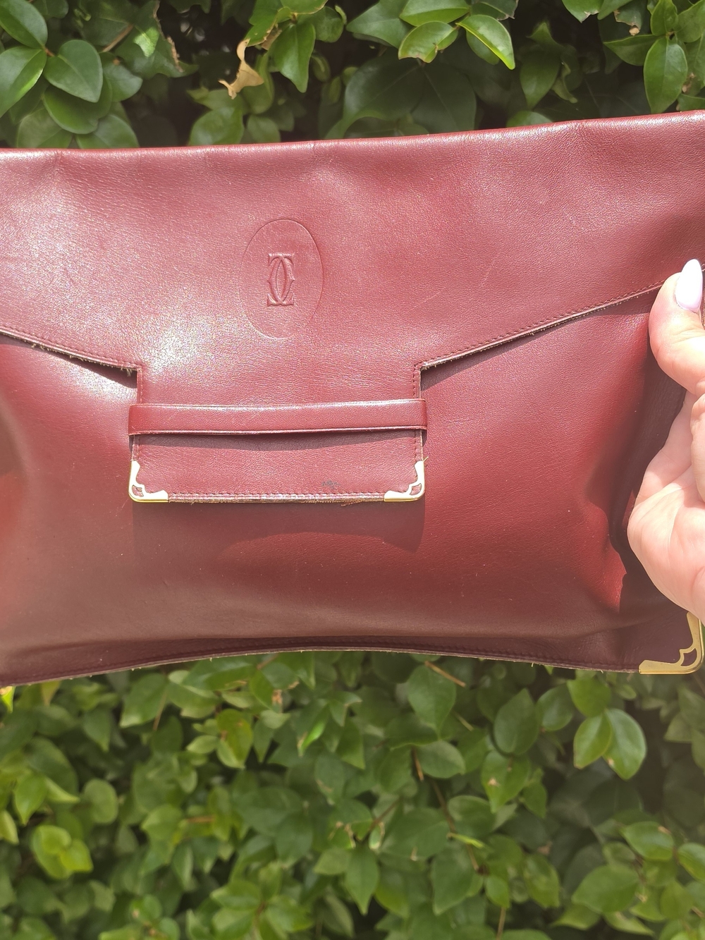 Cartier Vintage Burgundy Leather Clutch